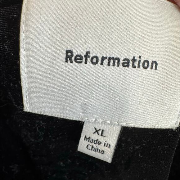 Reformation Elise Floral Velvet Knit Midi  Dress Black Casual Wardrobe Womens XL - Picture 12 of 14